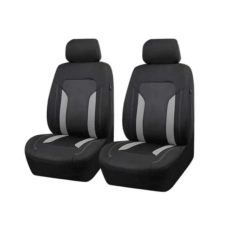Autositzbezug Graue Mesh-Sitzbezüge Für Autos Mit 3 Reißverschlüssen, Rücksitz-Split-Airbag-kompatibel, Passend Für Die Meisten Autos Sitzschoner Auto(2 Front seat Covers) von LPAKMGAGEL