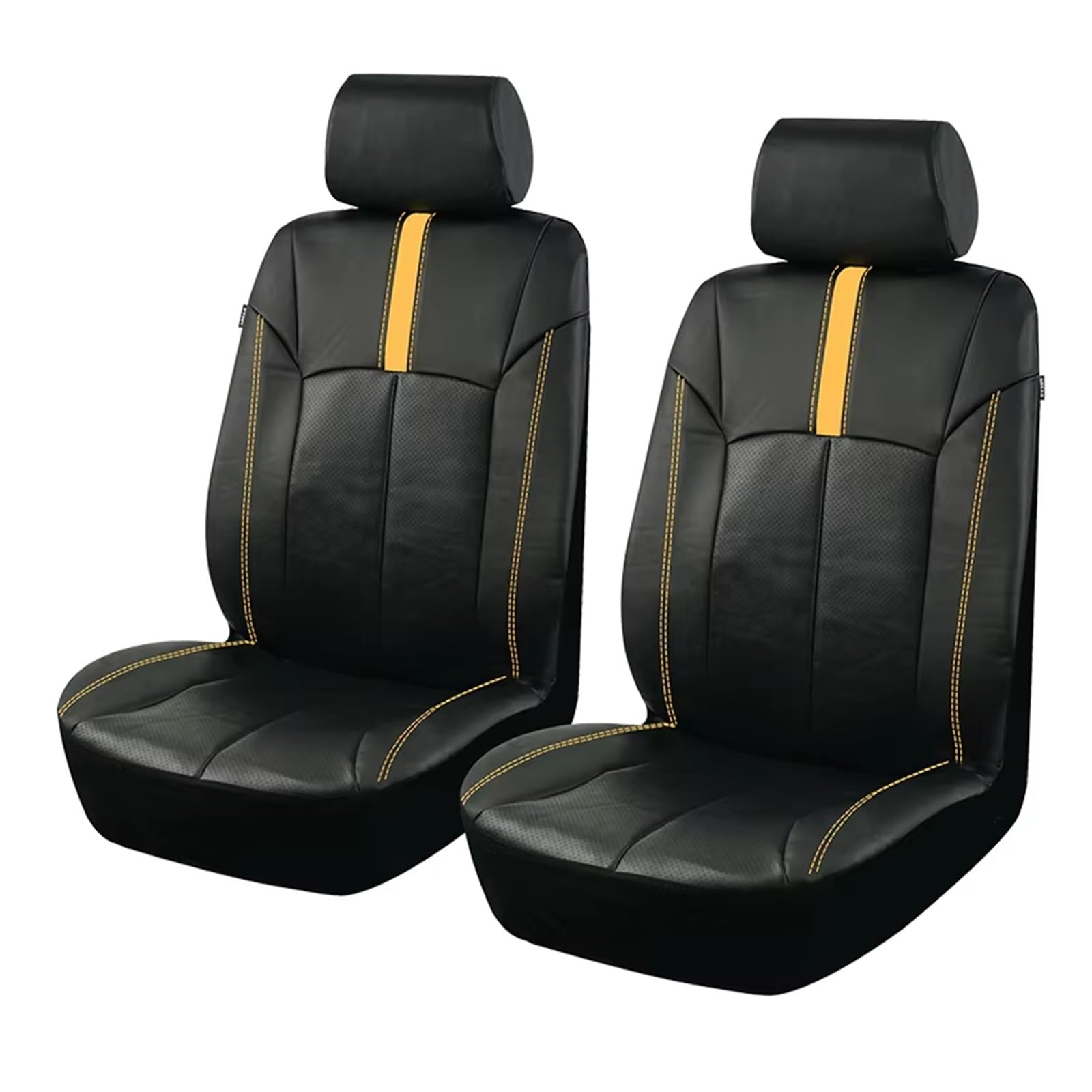 Autositzbezug Leder-Autositzbezüge-Set, Passend Für Die Meisten Autos. Wasserdichter Und Feuchtigkeitsbeständiger Autositzschutz, Zubehör Für Den Innenraum Sitzschoner Auto(Yellow 4 pcs) von LPAKMGAGEL