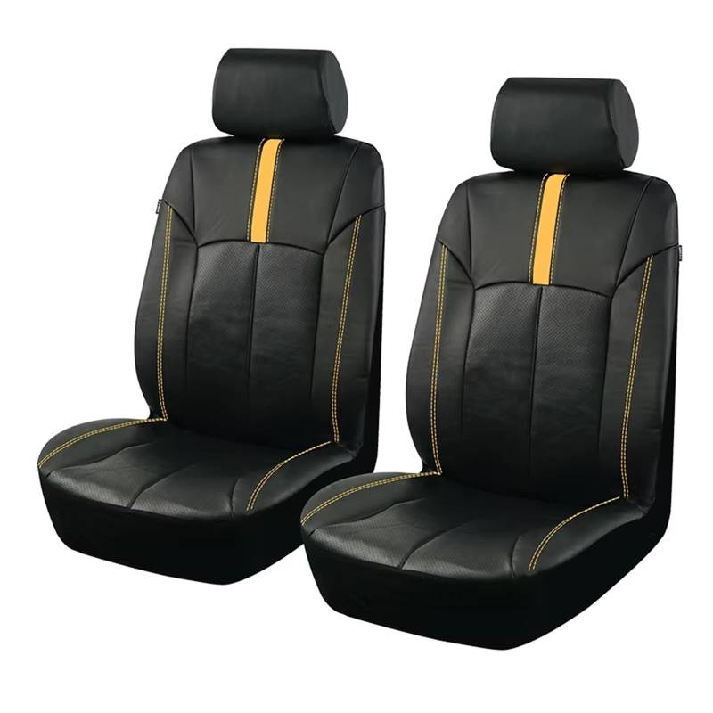 Autositzbezug Leder-Autositzbezüge-Set, Passend Für Die Meisten Autos. Wasserdichter Und Feuchtigkeitsbeständiger Autositzschutz, Zubehör Für Den Innenraum Sitzschoner Auto(Yellow 4 pcs) von LPAKMGAGEL