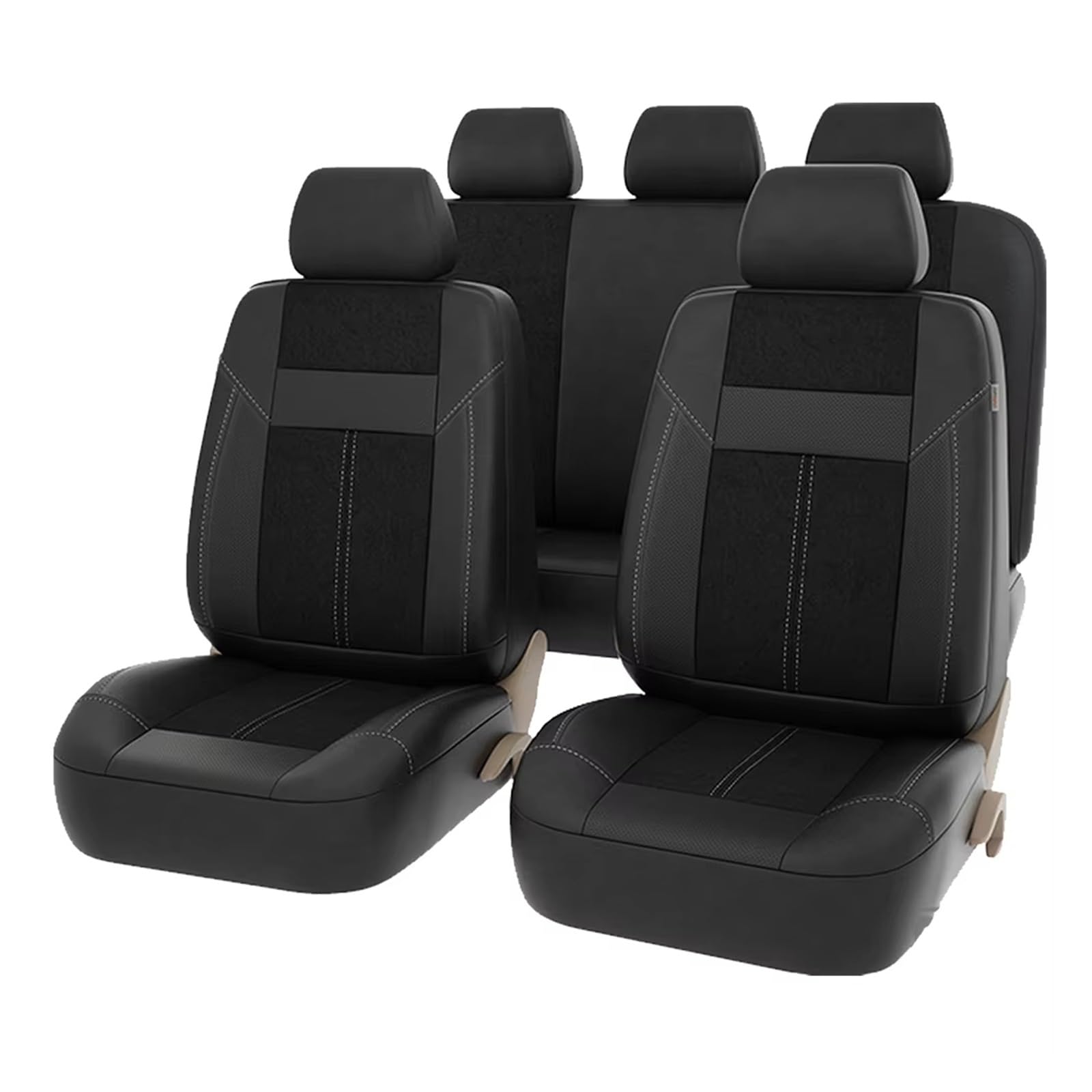 Autositzbezug Leder-Velours-Autositzbezüge, Airbag-kompatibel, Passend Für Die Meisten Autos, Vier Jahreszeiten, Anwendbares Autozubehör, Innenausstattung Sitzschoner Auto(5 seat) von LPAKMGAGEL