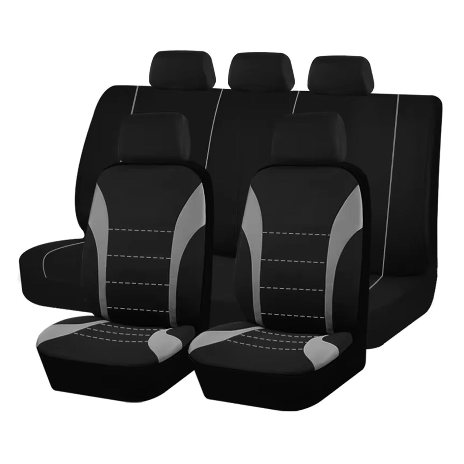 Autositzbezug Polyester-Autositzbezüge, Zubehör, Innensitzbezug Für Auto, Passend Für Die Meisten Autos, Airbag-kompatibel Sitzschoner Auto(Gray 5 Seat) von LPAKMGAGEL