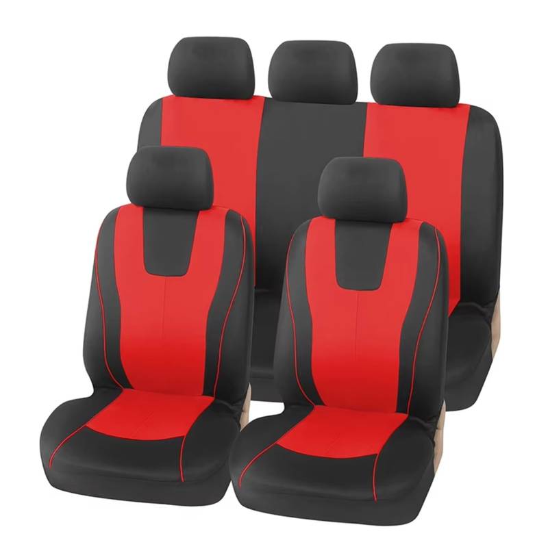 Autositzbezug Vollständiger Satz Autositzbezug. Geeignet Für Die Meisten Autos. Bequemes, Rutschfestes, Verschleißfestes Sitzpolster Sitzschoner Auto(Full Set red) von LPAKMGAGEL