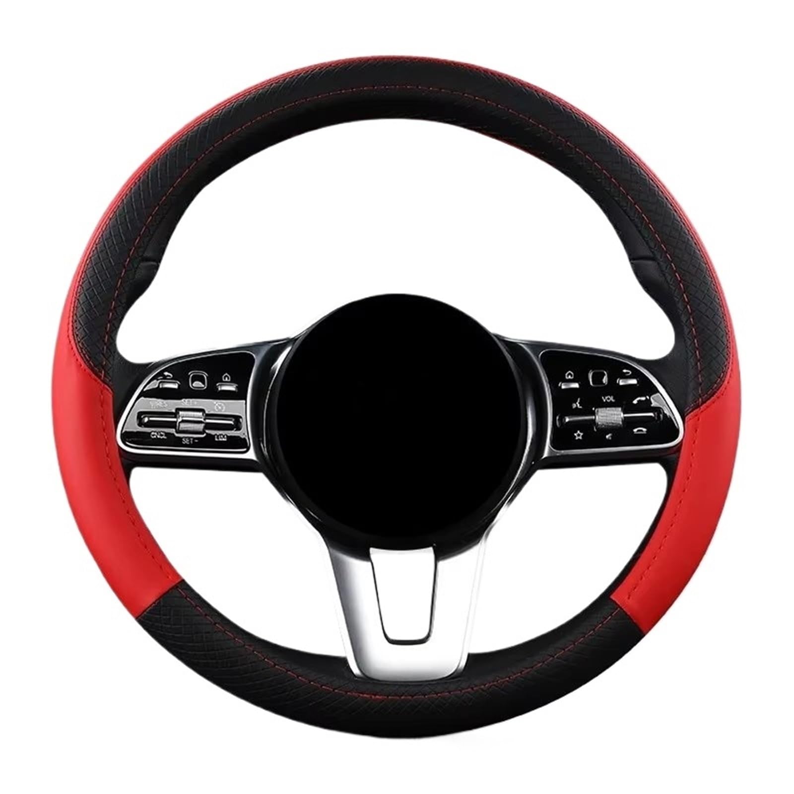 Lenkradhülle Anti Scratch Lenkung Abdeckung Auto Lenkrad Abdeckung 38CM Auto Sport Stil Auto Lenkrad Abdeckungen Anti-Slip Lenkrad Abdeckung(Red) von LPAKMGAGEL