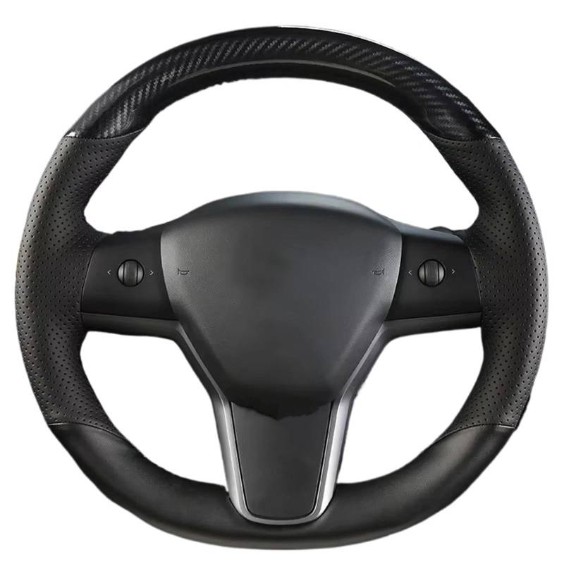 Lenkradhülle Für Tesla Für Modell 3 2017 2018 2019 Lenkung Wrap Auto Zubehör Hand Naht Schwarz Auto Lenkrad Abdeckung Lenkrad Abdeckung von LPAKMGAGEL