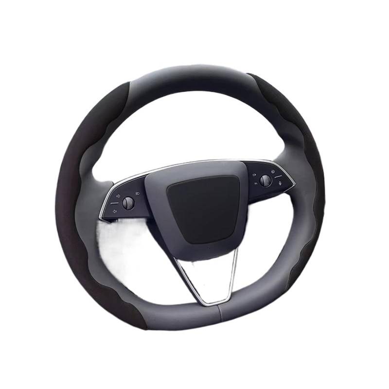 Lenkradhülle Für Tesla Für Modell Anti Slip Lenkung Ersatz Schützen Abdeckung Weiß Innen Zubehör Wildleder Lenkrad Abdeckung Lenkrad Abdeckung(Black) von LPAKMGAGEL