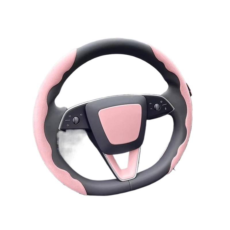 Lenkradhülle Für Tesla Für Modell Anti Slip Lenkung Ersatz Schützen Abdeckung Weiß Innen Zubehör Wildleder Lenkrad Abdeckung Lenkrad Abdeckung(Pink) von LPAKMGAGEL