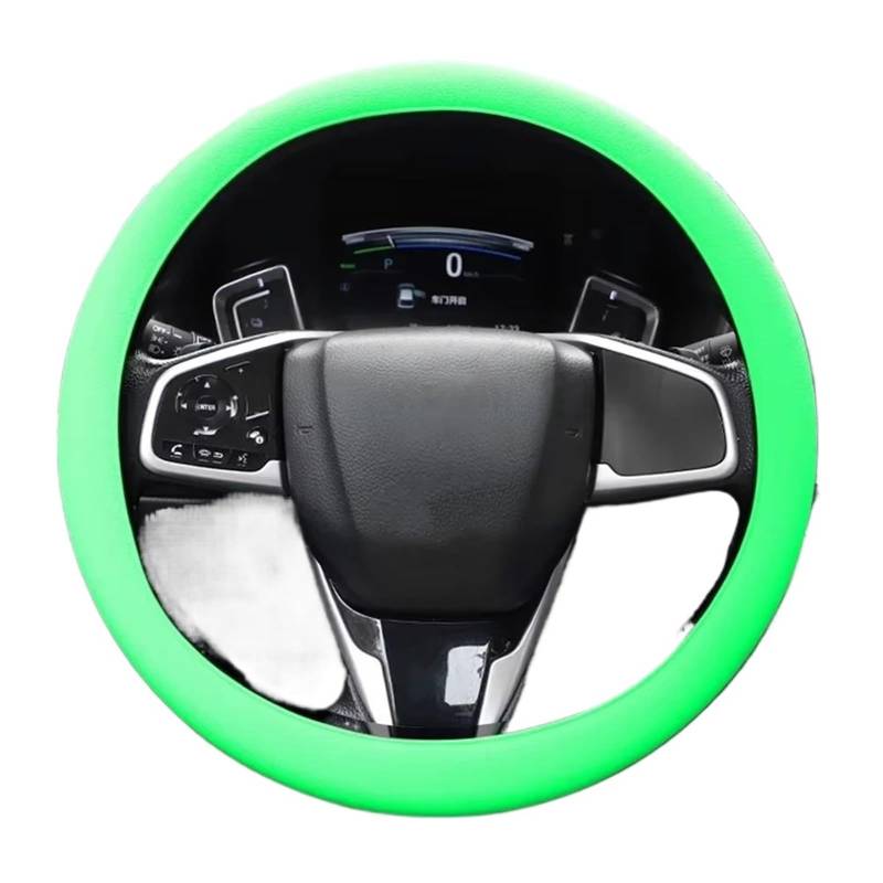 Lenkradhülle Tuning-Innenzubehör, Auto-Lenkradabdeckung, Universelle Silikon-Autogriff-Griffabdeckung, Silikon-Schutzhülle Lenkrad Abdeckung(Fluorescent Green) von LPAKMGAGEL