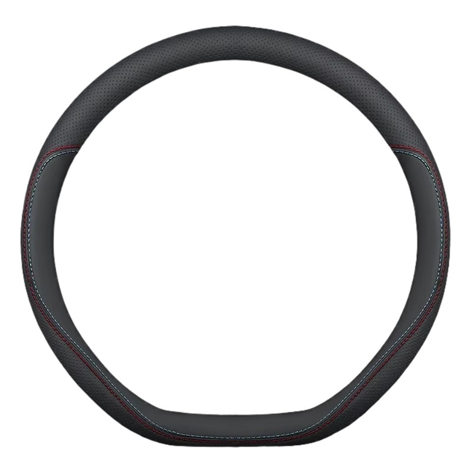 Lenkradhülle Universal Double-Line Leder Anti-Rutsch-Abdeckung Lenkung Autoteile Deckel Auto Lenkradabdeckung Schwarz 15 Zoll Lenkrad Abdeckung(D Type Black) von LPAKMGAGEL
