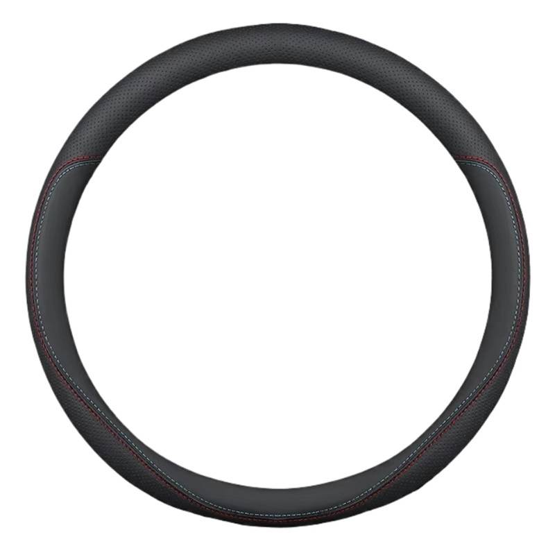 Lenkradhülle Universal Double-Line Leder Anti-Rutsch-Abdeckung Lenkung Autoteile Deckel Auto Lenkradabdeckung Schwarz 15 Zoll Lenkrad Abdeckung(Round Black) von LPAKMGAGEL