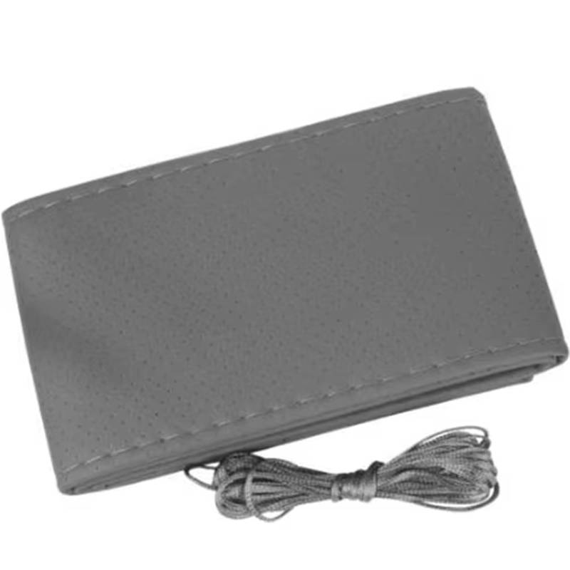 Lenkradhülle Wrap Für 37-38 cm 14,5"-15" Anti-rutsch M Größe Geflecht Auto Styling PU Leder Hand Nähen Universal Auto Auto Lenkrad Abdeckung Lenkrad Abdeckung(Gray) von LPAKMGAGEL