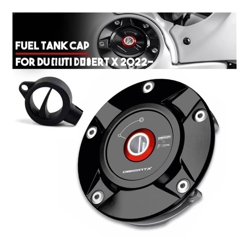 LPBRMDJW Motorrad-Tankdeckel Für Duc&ati Desert X 2022 2023 Kraftstoff Tank Kappe Schlüssel Gas Öl Airbox Abdeckung Motorrad Zubehör Sicher Anti Diebstahl Logo von LPBRMDJW
