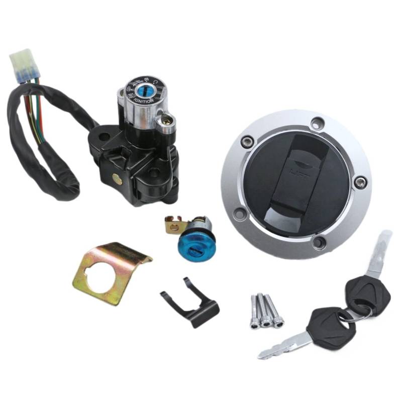 LPBRMDJW Motorrad-Tankdeckel Für Suzuki GSX650 GSX650F GSX1250FA GSX1250 2008-2011 Motorrad Zündung Kraftstoff Tankdeckel Abdeckung Sitz Schloss Set von LPBRMDJW