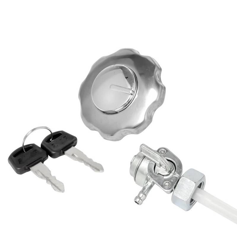 LPBRMDJW Motorrad-Tankdeckel Motorrad Kraftstoff Gas Tank Cap Abdeckung Schalter Lenkung Lock Schlüssel Set Für H&ON&DA CG125 CG 125 Motorrad Universal von LPBRMDJW