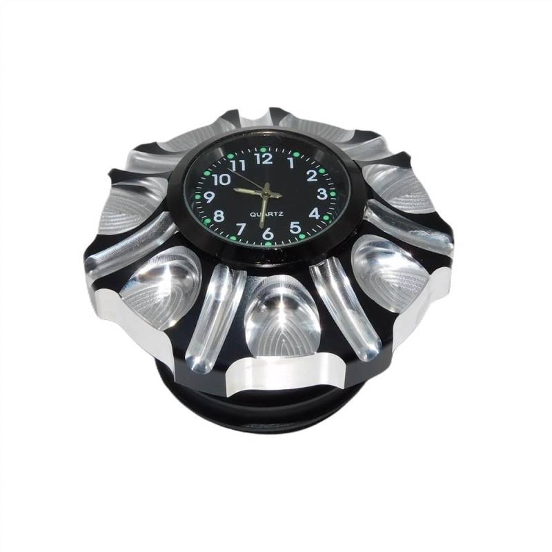 LPBRMDJW Motorrad-Tankdeckel Motorrad Kraftstoff Gas Tank Dekorative Öl Kappe Abdeckung Mit Uhren Für Har&Ley Sportster XL883 Touring Street Road Glide Dyna Softail von LPBRMDJW