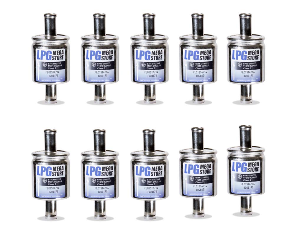 10x LPG Gasfilter Autogas Universal 14mm, 100mm, BRC KME von LPG-Megastore