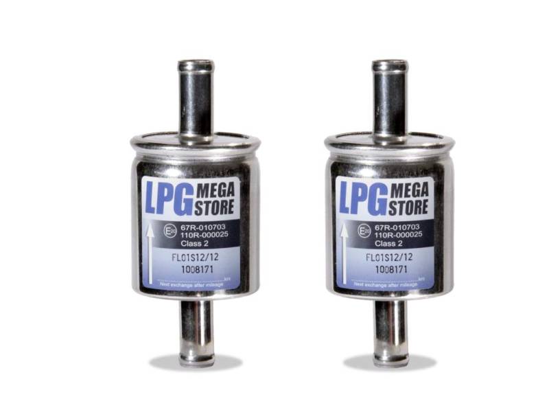 2x Gasfilter 12mm Autogas, LPG, GPL Filter Universal von LPG-Megastore