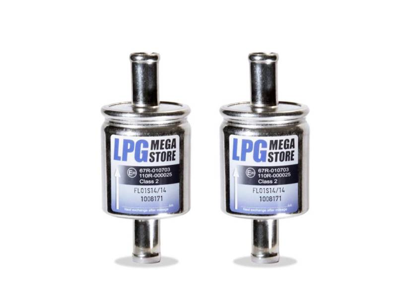 2x Gasfilter 14mm Autogas, LPG, GPL Filter Universal von LPG-Megastore