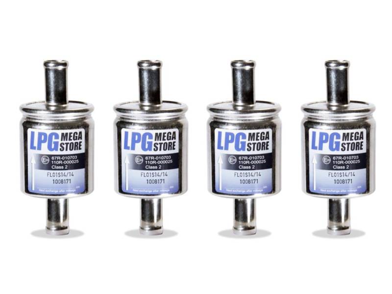 4 x Gasfilter 14mm Autogas, LPG, GPL Filter Universell von LPG-Megastore