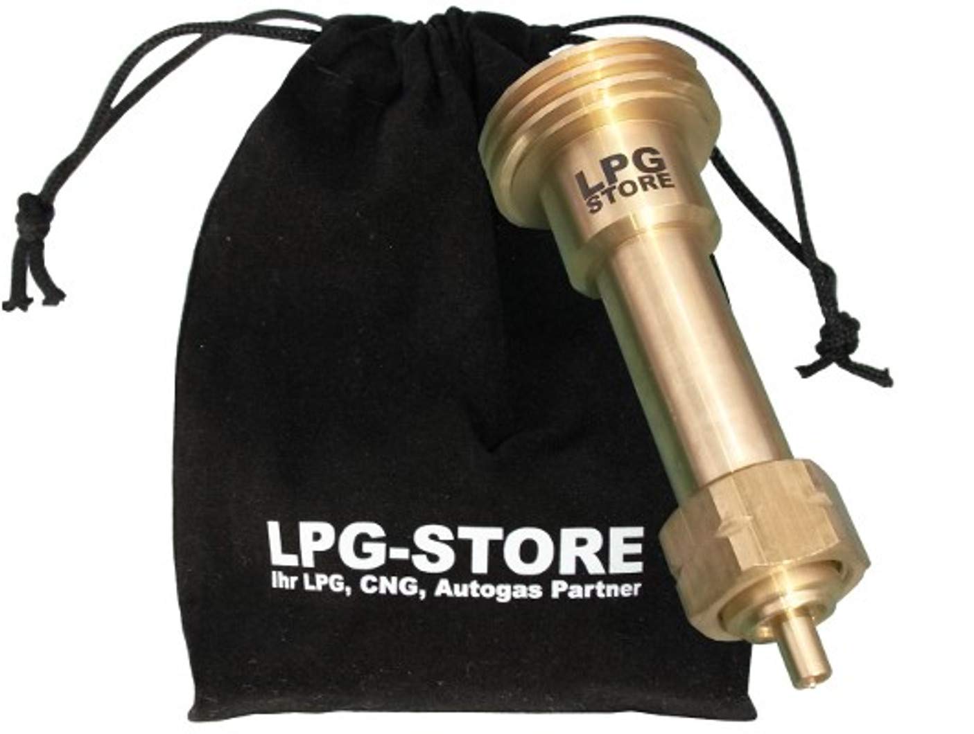 LPG-Store LPG GPL Autogas Tankadapter Acme Gasflaschen Propangas lang Adapter mit Stoffbeutel by von LPG-Store
