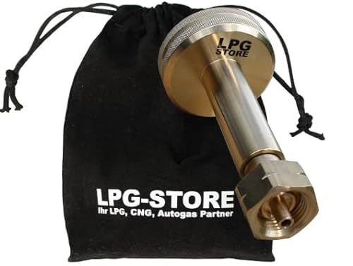LPG-Store LPG GPL Autogas Tankadapter Dish Gasflaschen Propangas lang Adapter mit Stoffbeutel by von LPG-Store