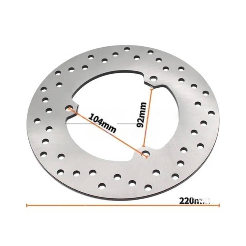 LPUYTRB Bremsbeläge Motorrad Runde Hinten Bremsscheibe 220 Mm Rotor Für YZF-R3 YZF R3 2015-2021 Für MTN 320 A MT-03 MT03 2016-2021 von LPUYTRB