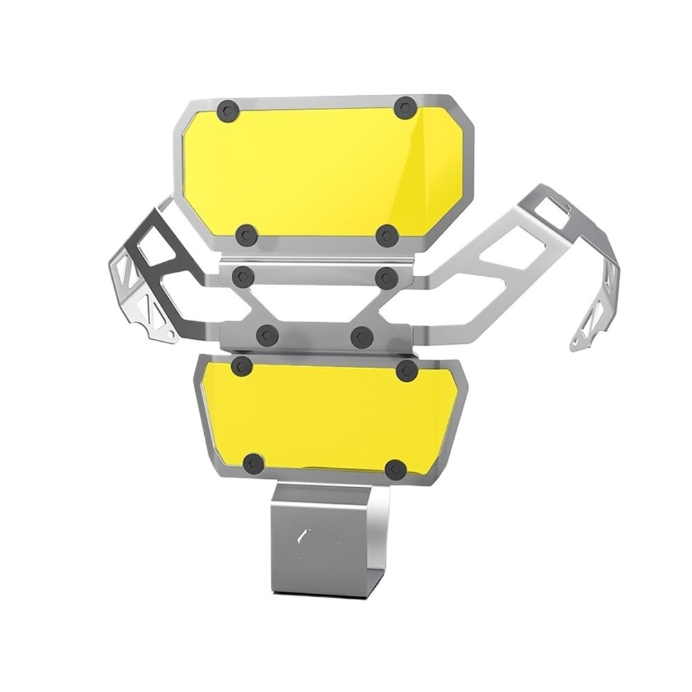 LPUYTRB Motorrad Scheinwerfer Schutz Grill Motorrad Scheinwerfer Gitter Schutz Protector Für CF&MO&TO 450MT 450 MT MT450 2024 Scheinwerfer Front Licht Schutz Abdeckung(Silver Yellow) von LPUYTRB