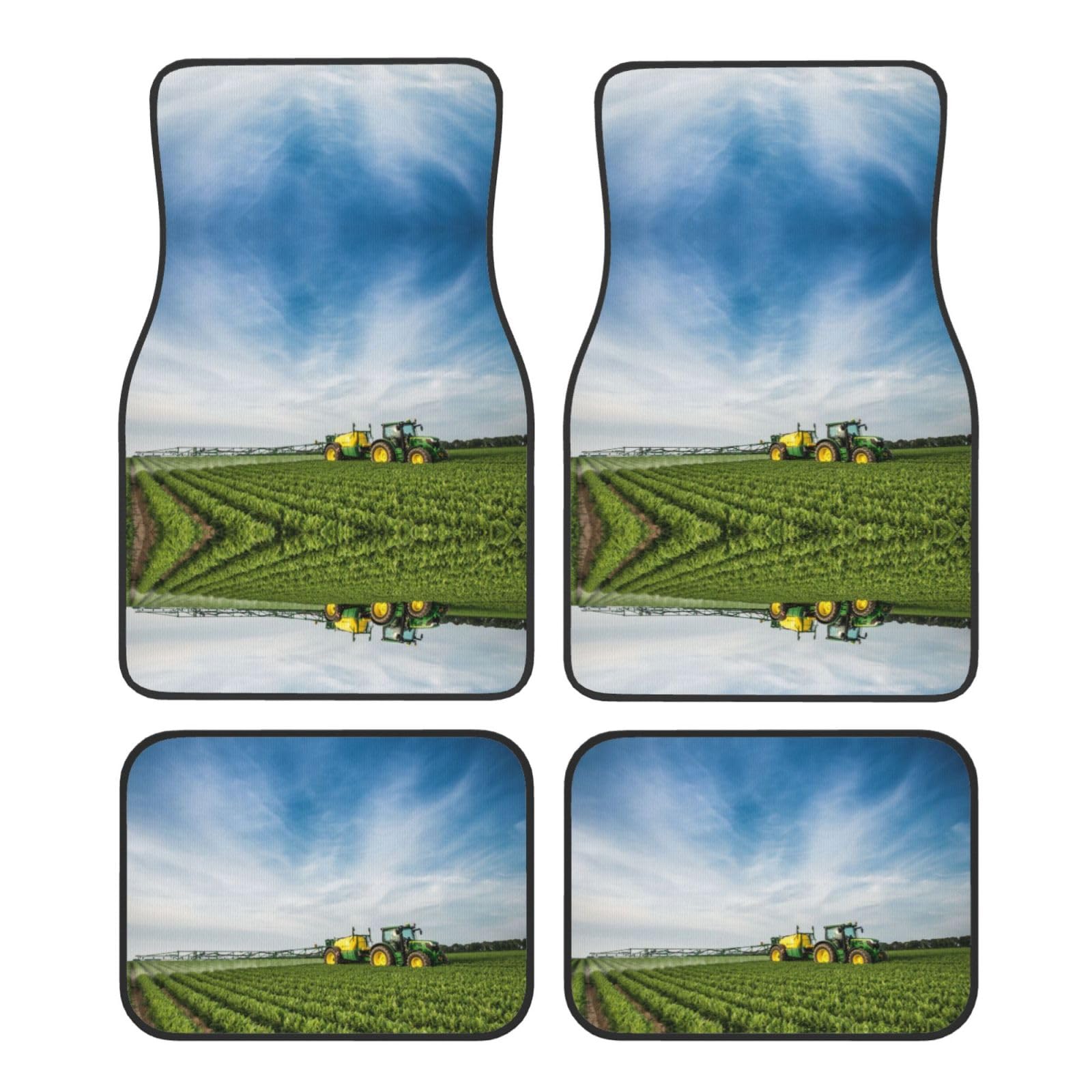 Traktor Farm Print Auto Fußmatten Vierteiliges Set Komplettset mit rutschfester Gummirückseite Traktor Farm Print Auto Fußmatten Vierteiliges Set Komplettset mit rutschfester Gummirückseite von LPWTYCBV