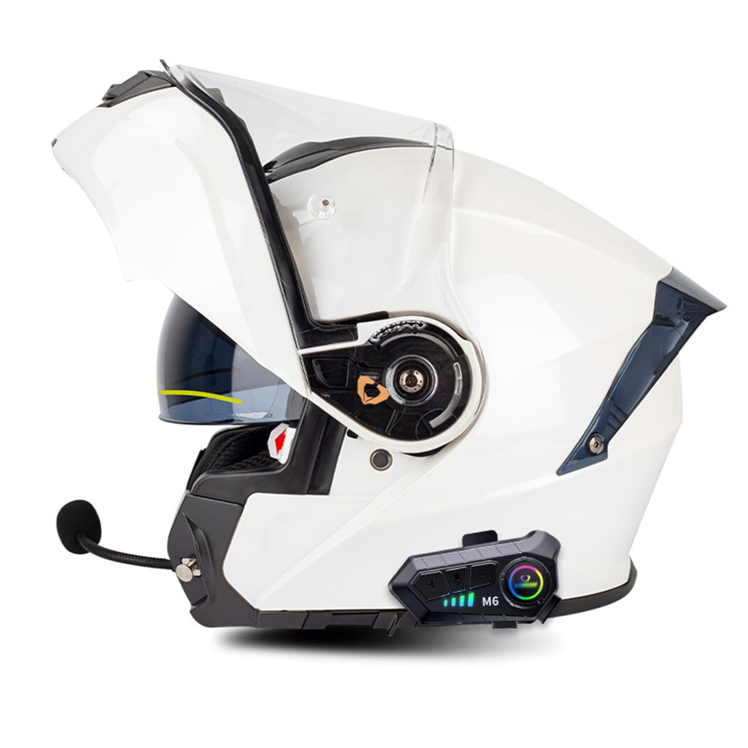 Bluetooth Klapphelm Motorradhelm für Motorräder integrierter Motorrad Helm modularer Motorradhelm mit Doppelvisier ECE-zugelassen für Rennhelme für Damen und Herren C,3XL von LPXPLP