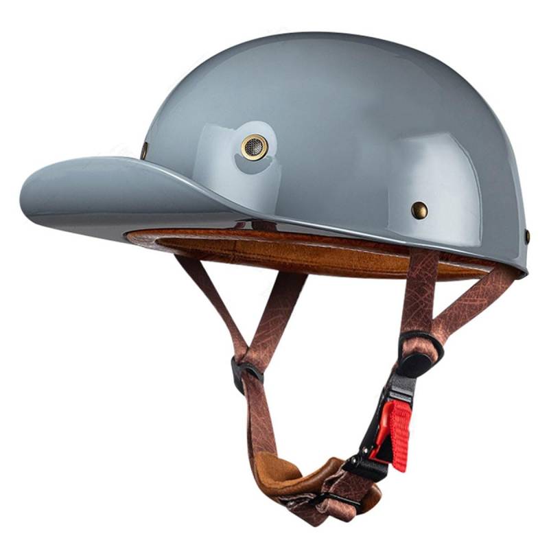 Deutsche Motorrad Halbhelme Mit ECEDOT Zulassung Jethelm Retro Scooter-Helm Halbschalenhelm Baseball Cap Motorradhelm Für Männer Frauen Chopper Moped Roller-Helm 12,M:57-58CM von LPXPLP