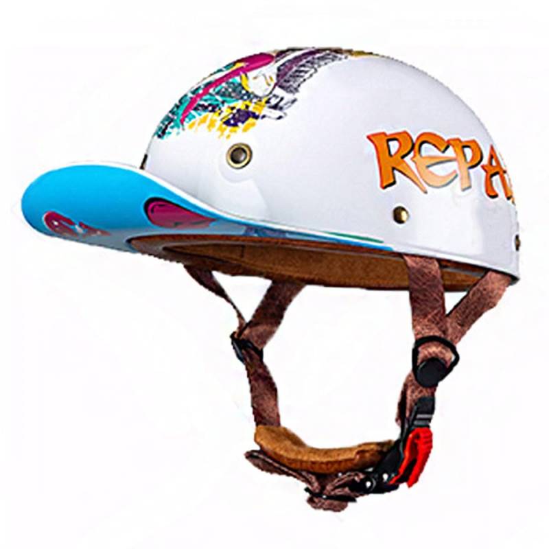 Deutsche Motorrad Halbhelme Mit ECEDOT Zulassung Jethelm Retro Scooter-Helm Halbschalenhelm Baseball Cap Motorradhelm Für Männer Frauen Chopper Moped Roller-Helm 19,X;L:61-62CM von LPXPLP
