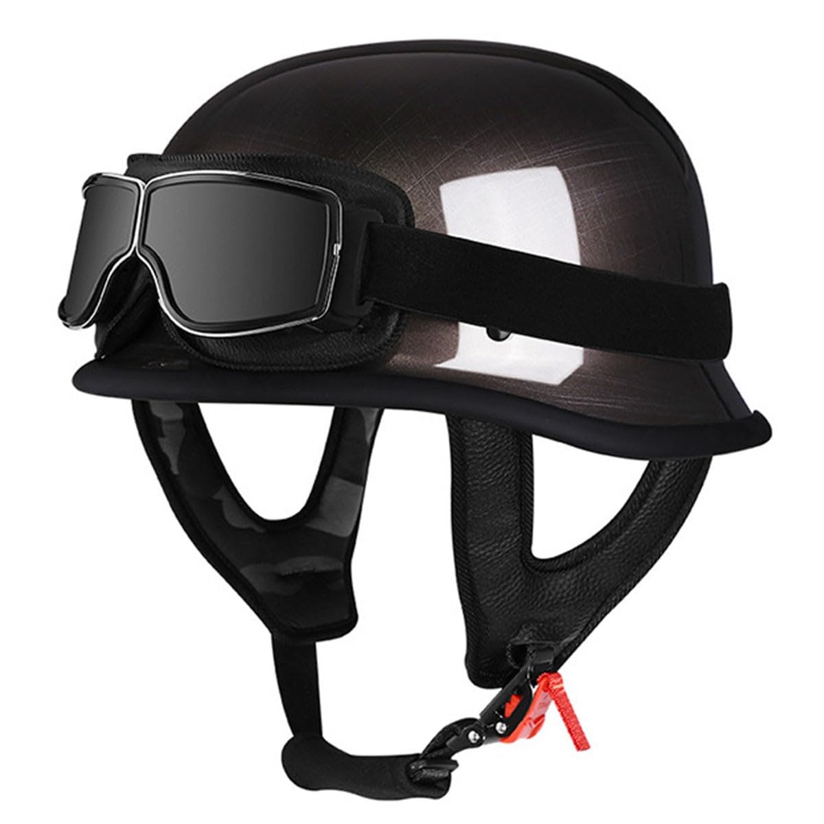 Halbschalenhelm Halbhelme Motorradhelm Mit Brille Brain-Cap Jethelm Retro Halbschale Roller-Helm Scooter-Helm DOTECE Zugelassen Für Erwachsene Herren Damen 5,L:59-60CM Halbschalenhelm Halbhelme Motorradhelm Mit Brille Brain-Cap Jethelm Retro Halbschale Roller-Helm Scooter-Helm DOTECE Zugelassen Für Erwachsene Herren Damen 5,L:59-60CM von LPXPLP