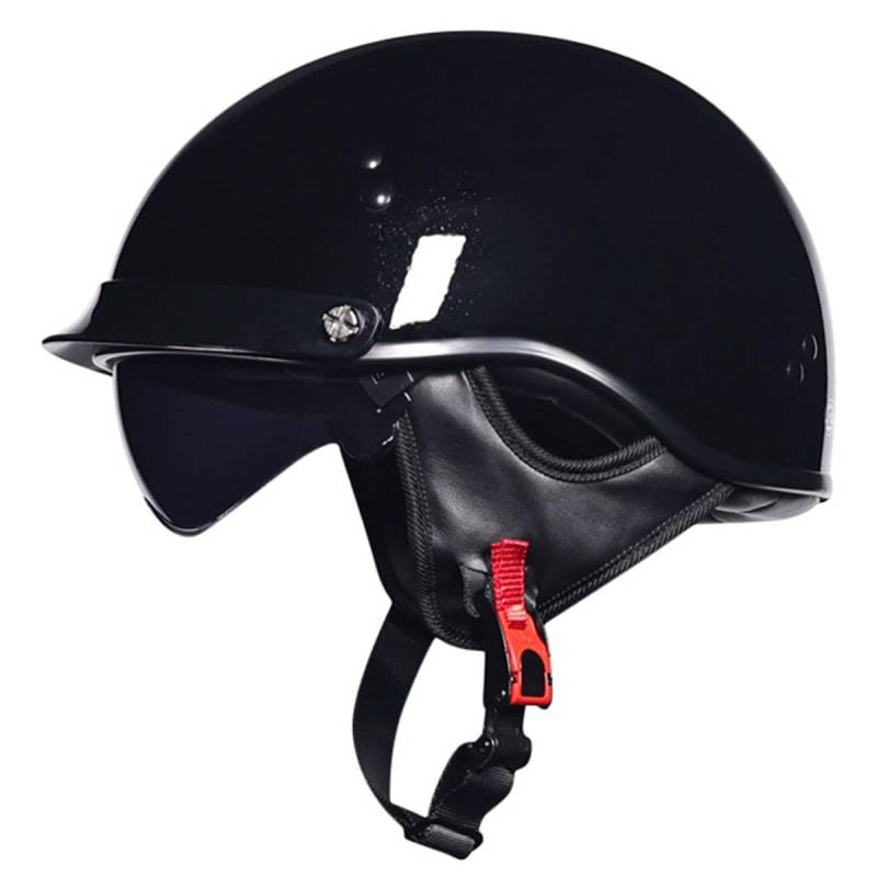 Halbschalenhelm Retro Motorradhelm Jethelm Mit Sonnenblende Scooter-Helm Offenem Helm DOTECE-Zertifizierung Vintage Motorrad Halbhelme Rollerhelm Für Damen Herren 2,M:57-58CM von LPXPLP