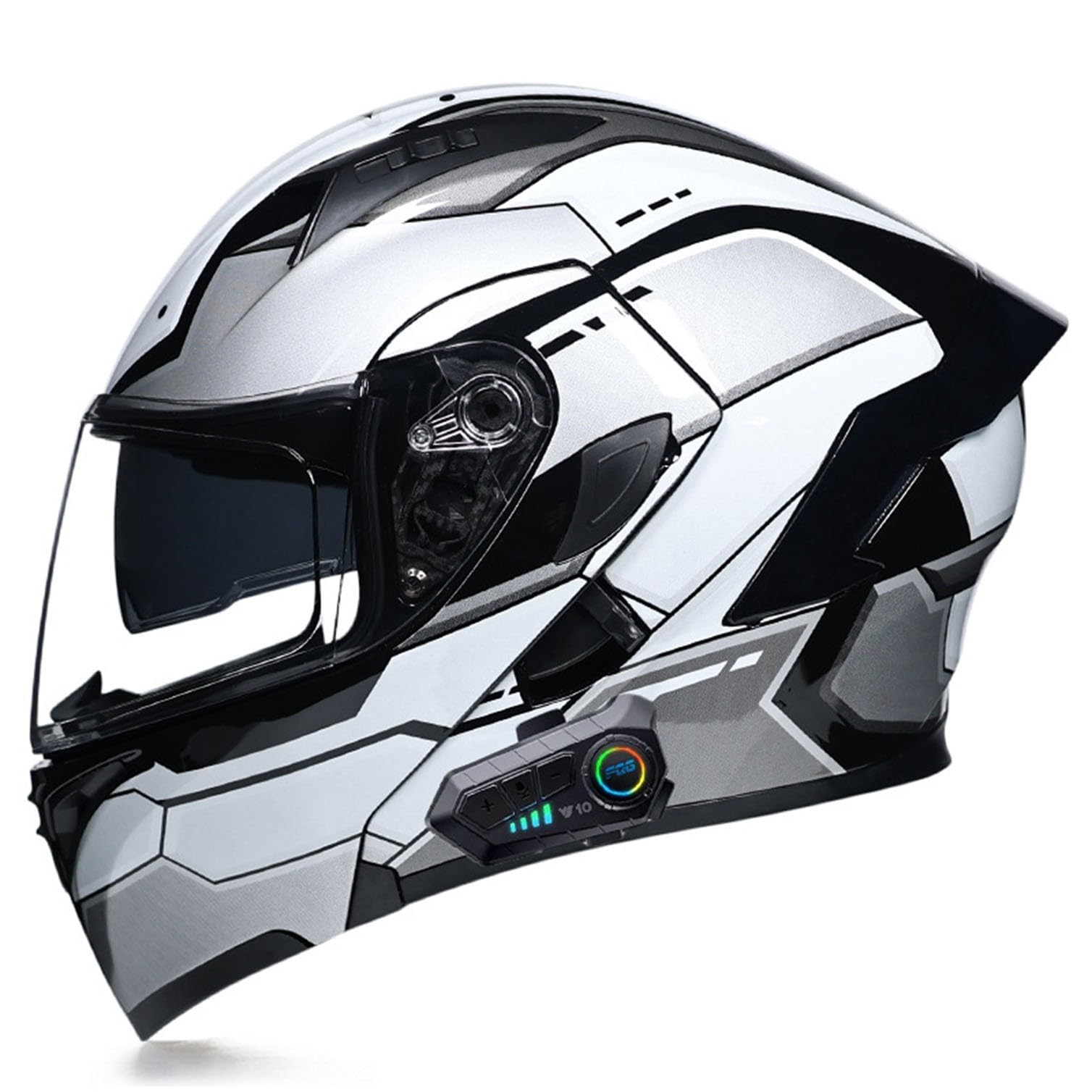 Klapphelm mit Bluetooth Motorradhelm, Bluetooth Integralhelm Motorradhelm mit Doppelvisier, ECE Zertifiziert Lila Helm für Erwachsene Frauen Männer Hohe Qualität Helm L,XL von LPXPLP