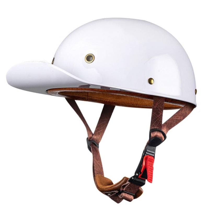 Retro Motorradhelm Halbschalenhelm ECEDOT Zulassung Baseball Cap Deutscher Stil Jethelm Roller Cool Helm Mit Schnellverschluss Unisex Motorrad Offener Helm Für Scooter 21,XXL:63-64CM von LPXPLP