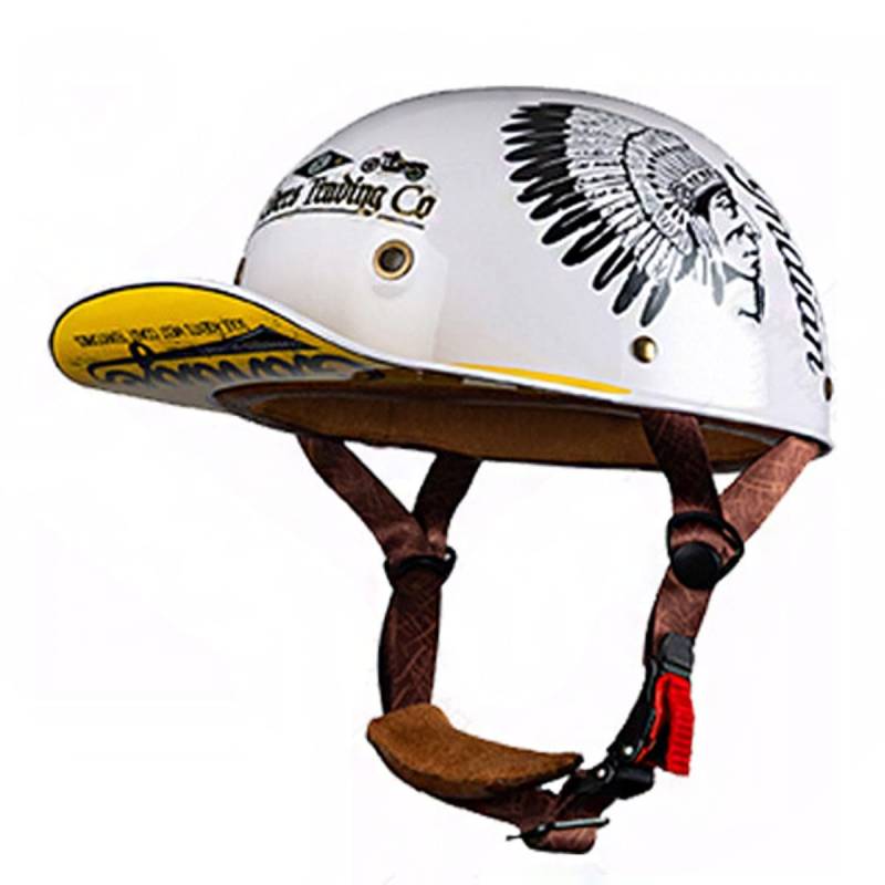 Retro Motorradhelm Halbschalenhelm ECEDOT Zulassung Baseball Cap Deutscher Stil Jethelm Roller Cool Helm Mit Schnellverschluss Unisex Motorrad Offener Helm Für Scooter 8,XXL:63-64CM von LPXPLP