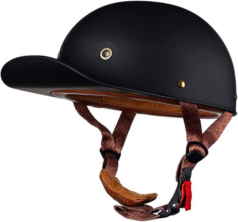 Retro Motorradhelm Mit ECE Zulassung - Halbschalen Baseball Cap Jethelm Deutscher Stil Totenkopf Kappe - Cool Für Männer Und Frauen 7,M von LPXPLP