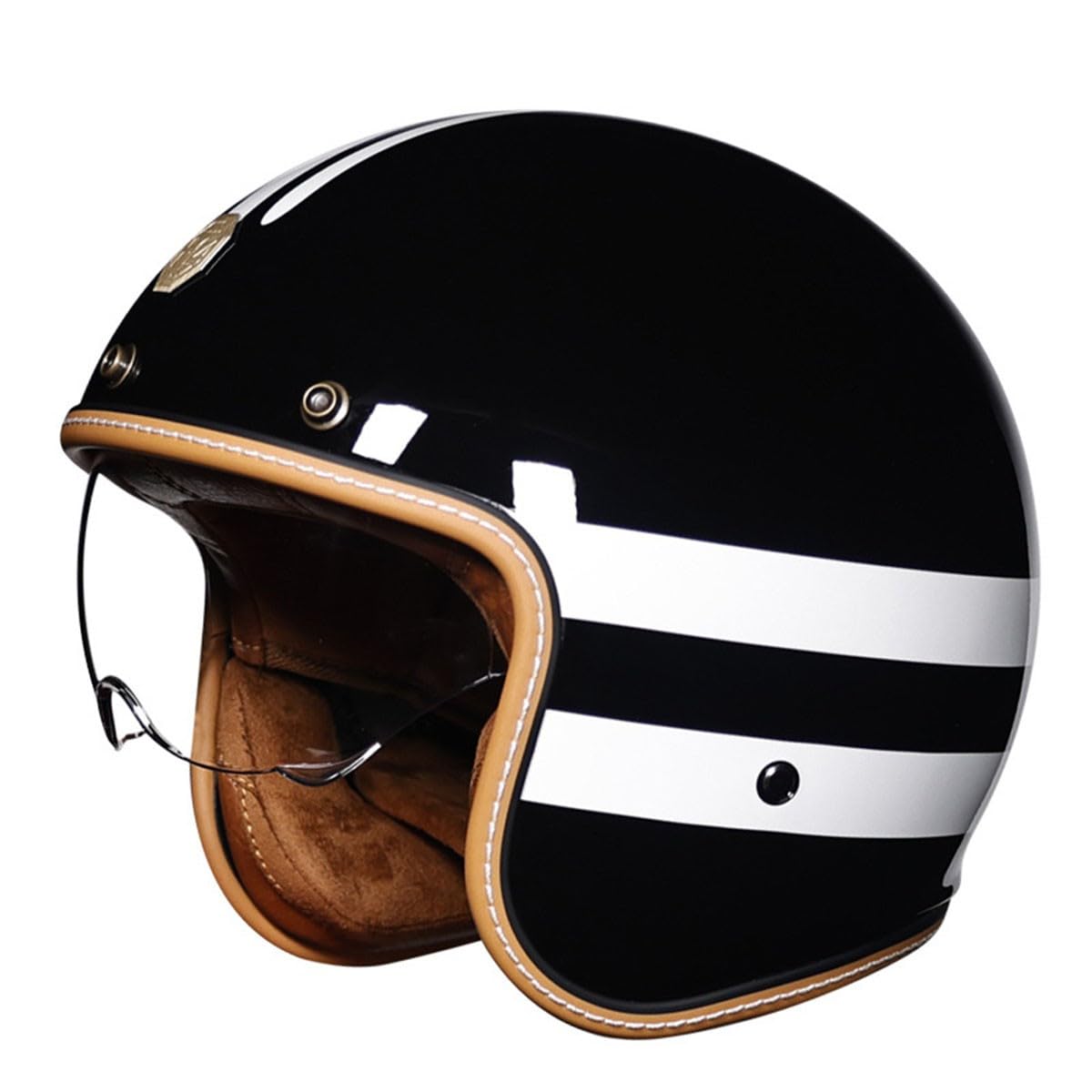 Retro Oldtimer Halbschale Jethelm Motorrad-Helm DOTECE-Zulassung 3/4 Rollerhelm Cruiser Motorradhelm Halbschalenhelm Mit Sonnenblende Offener Helm Für Damen Herren 2,L:59-60CM Retro Oldtimer Halbschale Jethelm Motorrad-Helm DOTECE-Zulassung 3/4 Rollerhelm Cruiser Motorradhelm Halbschalenhelm Mit Sonnenblende Offener Helm Für Damen Herren 2,L:59-60CM von LPXPLP