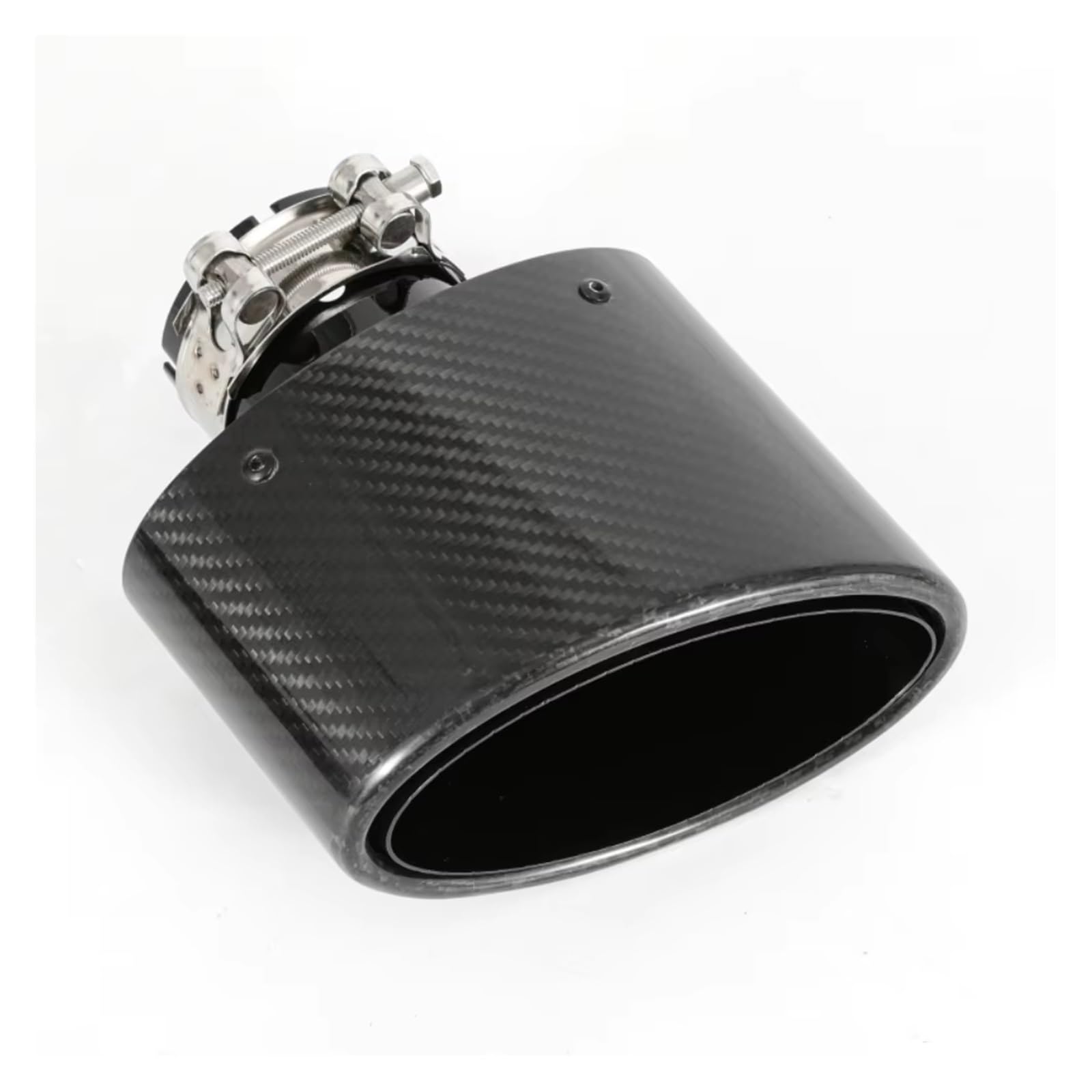 Auto Auspuff Endrohr 1 Stück 150 MM Outlet Oval Glossy Cabon Fiber Auspuffspitze Universal Oval Schalldämpferrohr Schalldämpfer Spitze(Left 60MM) von LPXYZD