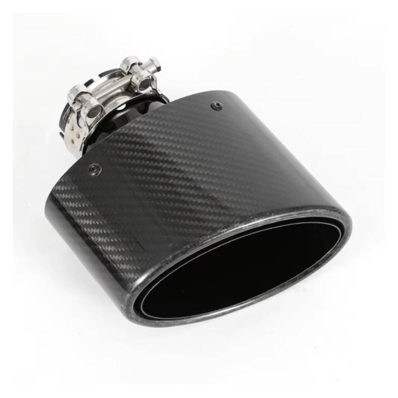 Auto Auspuff Endrohr 1 Stück 150 MM Outlet Oval Glossy Cabon Fiber Auspuffspitze Universal Oval Schalldämpferrohr Schalldämpfer Spitze(Left 60MM) von LPXYZD