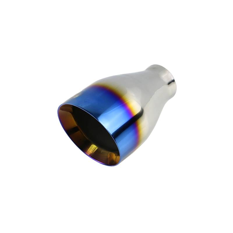 Auto Auspuff Endrohr 1 Stück Auto Auspuff Endrohr 60mm Schräg Oval Outlet 102mm Universal Edelstahl Auto Schalldämpfer Endrohr Schalldämpfer Spitze(Blue with Logo) von LPXYZD