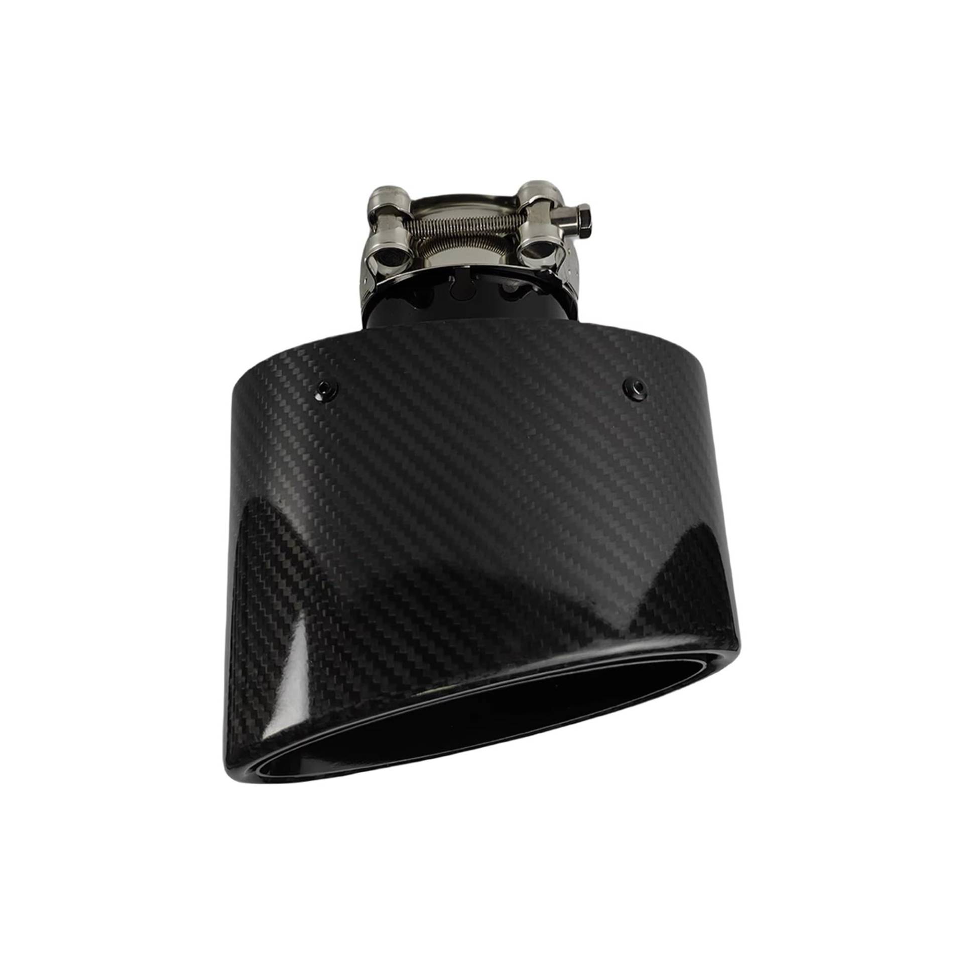 Auto Auspuff Endrohr 1 Stück Universal Auto Glänzend Carbon Fiber Schalldämpfer Spitze Auspuffrohr Düse Dekoration Edelstahl Silber Oval 150mm Kippbar Links Rechts Schalldämpfer Spitze(Bright Black-60 Auto Auspuff Endrohr 1 Stück Universal Auto Glänzend Carbon Fiber Schalldämpfer Spitze Auspuffrohr Düse Dekoration Edelstahl Silber Oval 150mm Kippbar Links Rechts Schalldämpfer Spitze(Bright Black-60 von LPXYZD