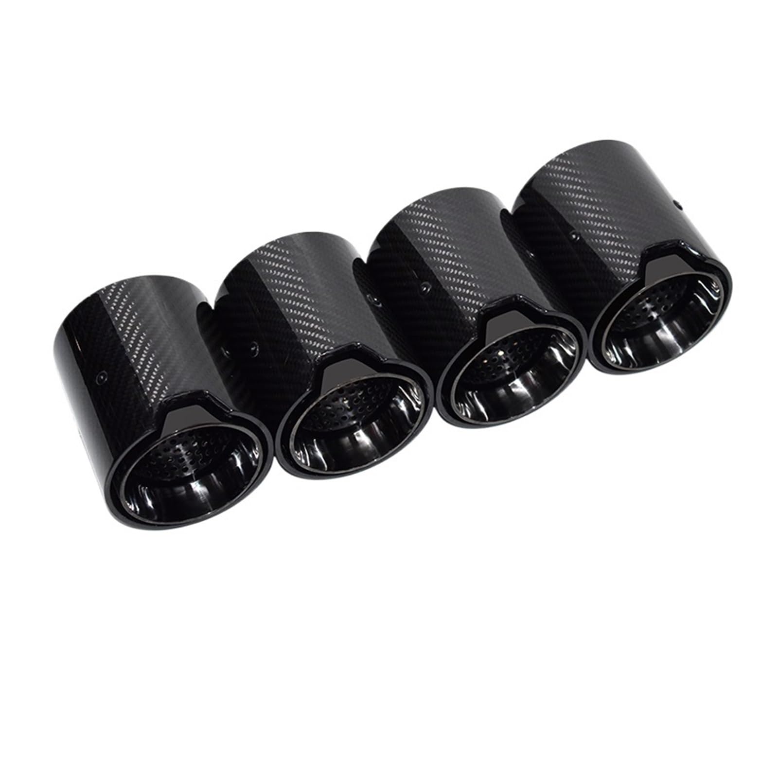 Auto Auspuff Endrohr Auspuffrohr 4 Stück Schwarz Schalldämpfer Endrohrspitze Auspuffkopfdüse Für M2 Für F87 Für M3 Für F80 Für M4 Für F82 Für F83 Schalldämpfer Spitze(Black) von LPXYZD