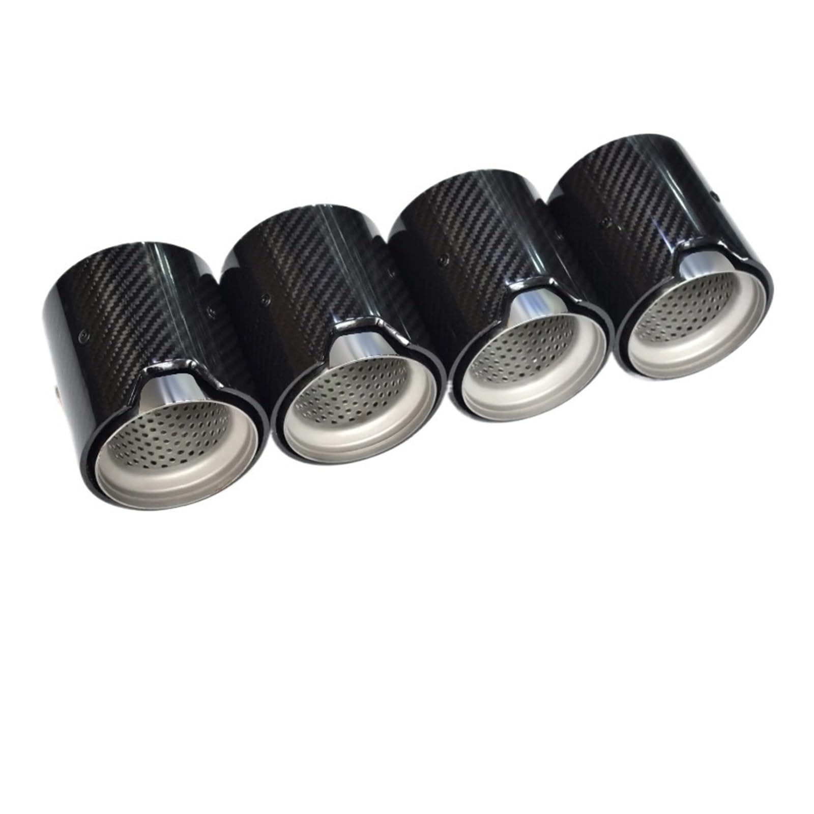 Auto Auspuff Endrohr Auspuffrohr 4 Stück Schwarz Schalldämpfer Endrohrspitze Auspuffkopfdüse Für M2 Für F87 Für M3 Für F80 Für M4 Für F82 Für F83 Schalldämpfer Spitze(Matte P Silver A) von LPXYZD