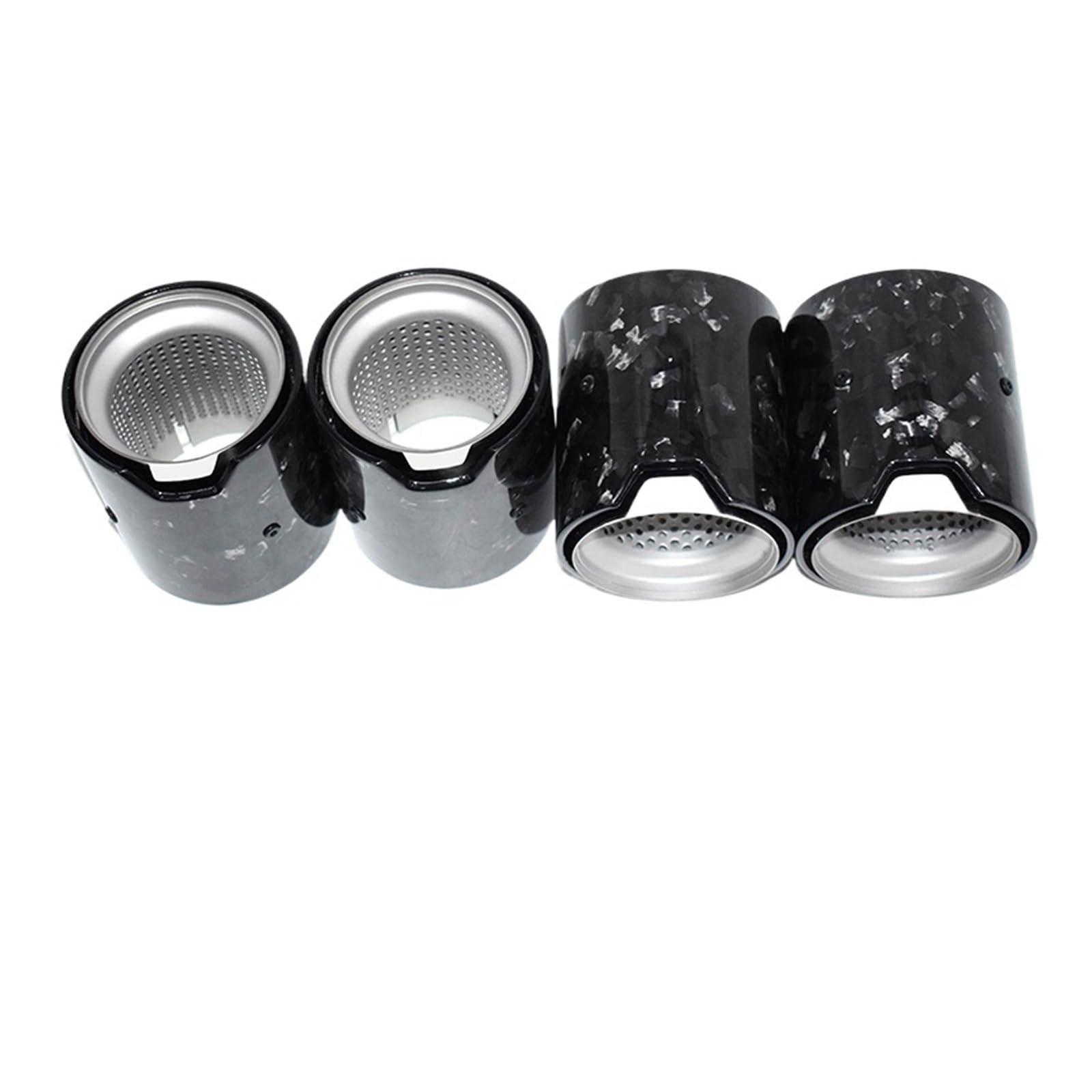 Auto Auspuff Endrohr Auspuffrohr 4 Stück Schwarz Schalldämpfer Endrohrspitze Auspuffkopfdüse Für M2 Für F87 Für M3 Für F80 Für M4 Für F82 Für F83 Schalldämpfer Spitze(Matte P Silver B) von LPXYZD