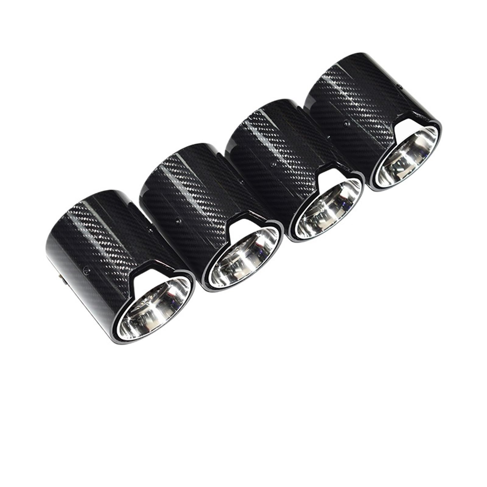 Auto Auspuff Endrohr Auspuffrohr 4 Stück Schwarz Schalldämpfer Endrohrspitze Auspuffkopfdüse Für M2 Für F87 Für M3 Für F80 Für M4 Für F82 Für F83 Schalldämpfer Spitze(Silver) von LPXYZD