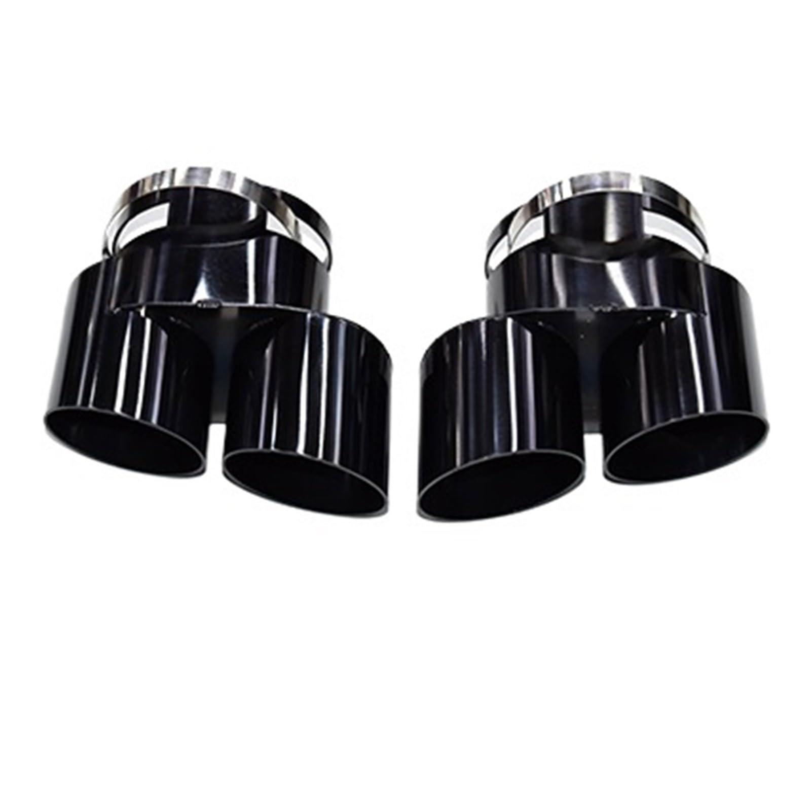Auto Auspuff Endrohr Auspuffrohr Edelstahl Schwarz Doppel Outlet Schalldämpfer Düse Spitze Für G05 Für X5 Für G06 Für X6 2019-2024 Schalldämpfer Spitze(Black) von LPXYZD