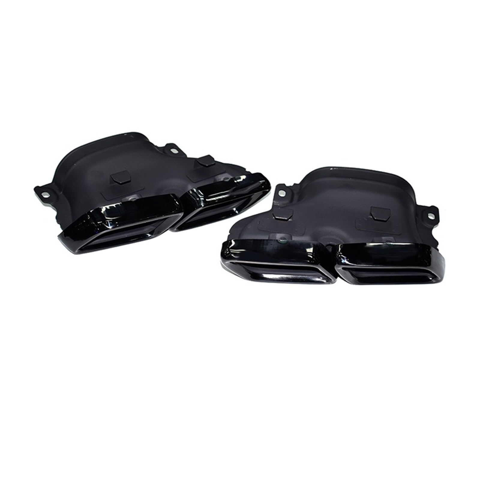 Auto Auspuff Endrohr Auspuffrohr Schwarz & Silber Carbon Fiber Schalldämpfer Spitze Düse Für Benz Für C-Klasse Für W205 Für C63 2014 2015 2016 2017 2018 Schalldämpfer Spitze(Black) von LPXYZD