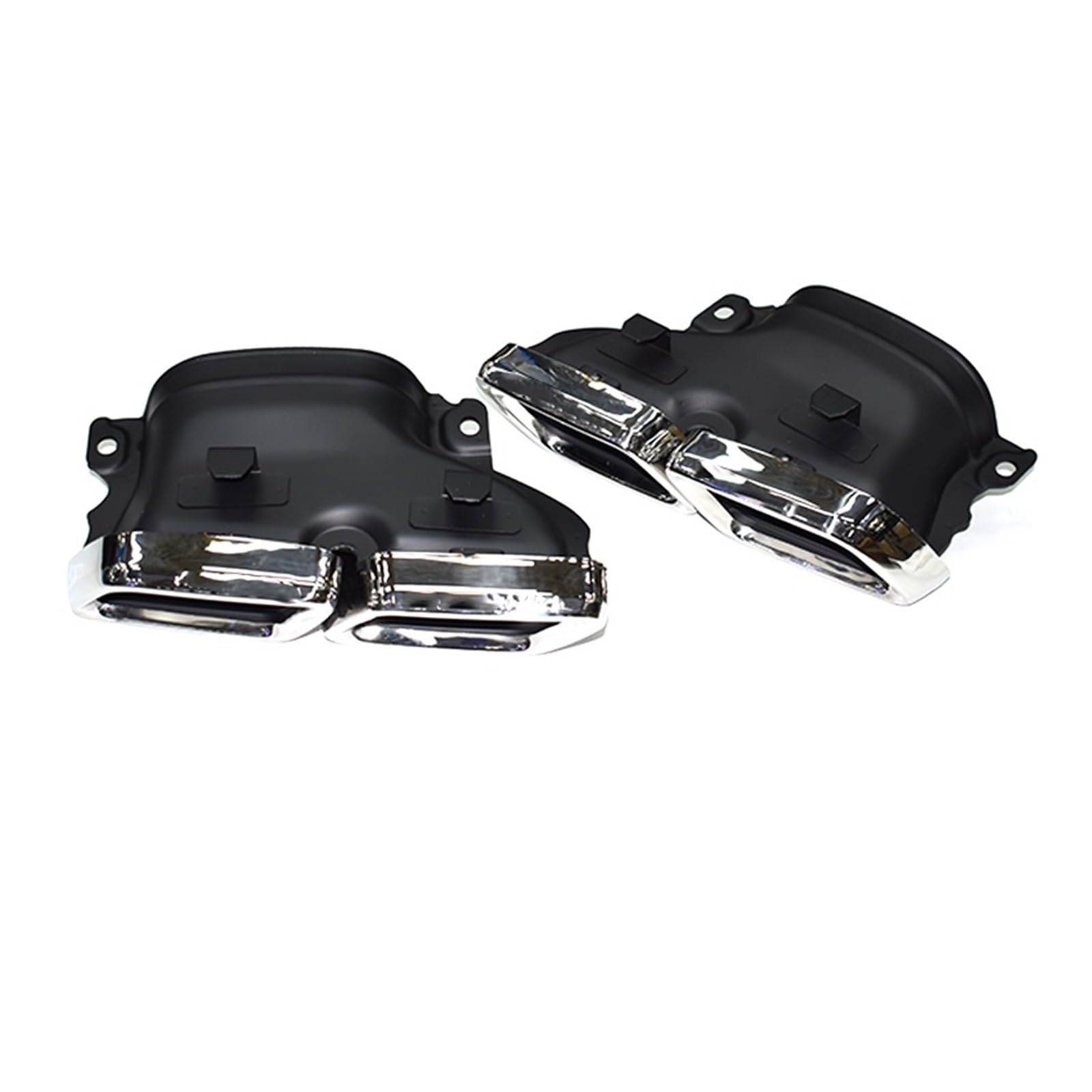 Auto Auspuff Endrohr Auspuffrohr Schwarz & Silber Carbon Fiber Schalldämpfer Spitze Düse Für Benz Für C-Klasse Für W205 Für C63 2014 2015 2016 2017 2018 Schalldämpfer Spitze(Silver) von LPXYZD