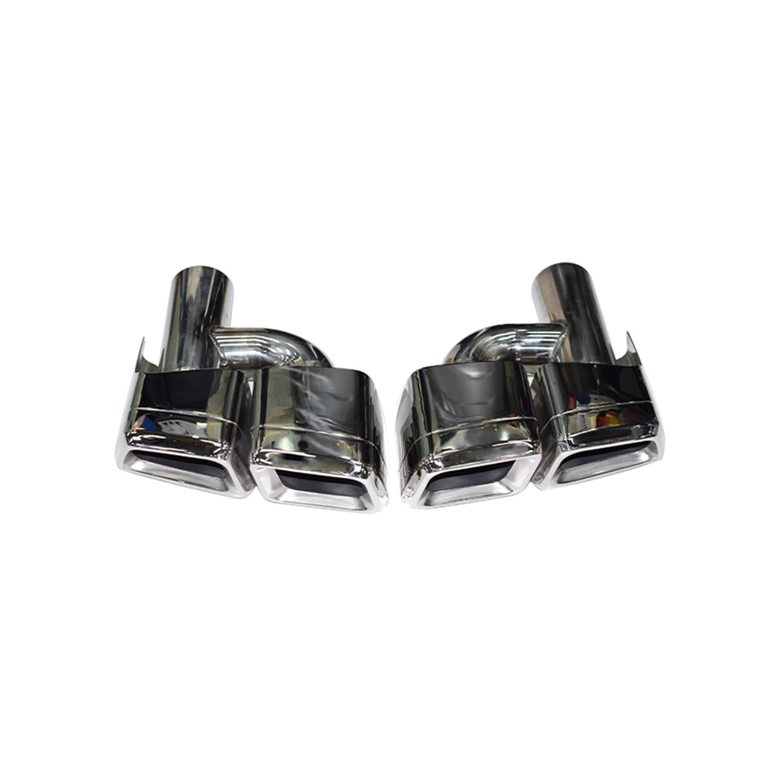 Auto Auspuff Endrohr Auto-Auspuffrohr Carbon Fiber Schwarz Schalldämpfer Spitze Düse Für Benz Für C-Klasse Für W204 Für W212 Für W218 Für S-W221 Schalldämpfer Spitze(H Silver) von LPXYZD