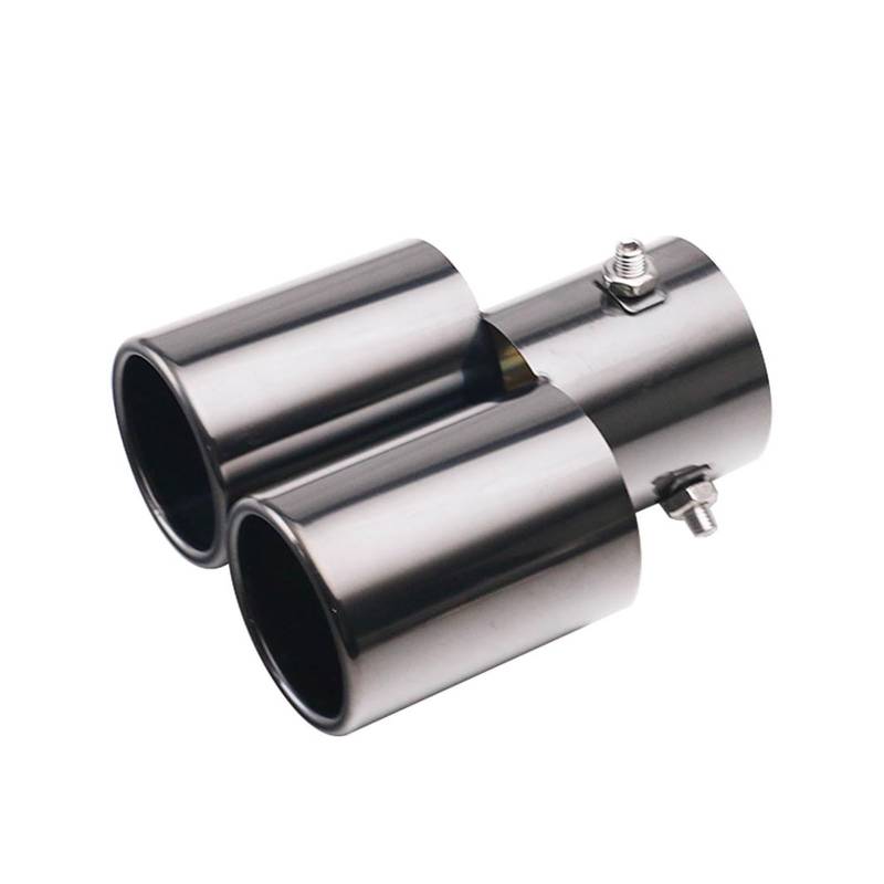 Auto Auspuff Endrohr Auto-Doppelauspuffblende 2.5-Zoll-Einlass Gerollter Edelstahl Auto-Heckkehle Universelles Autozubehör Schalldämpfer Spitze(H0EJ2019a) von LPXYZD